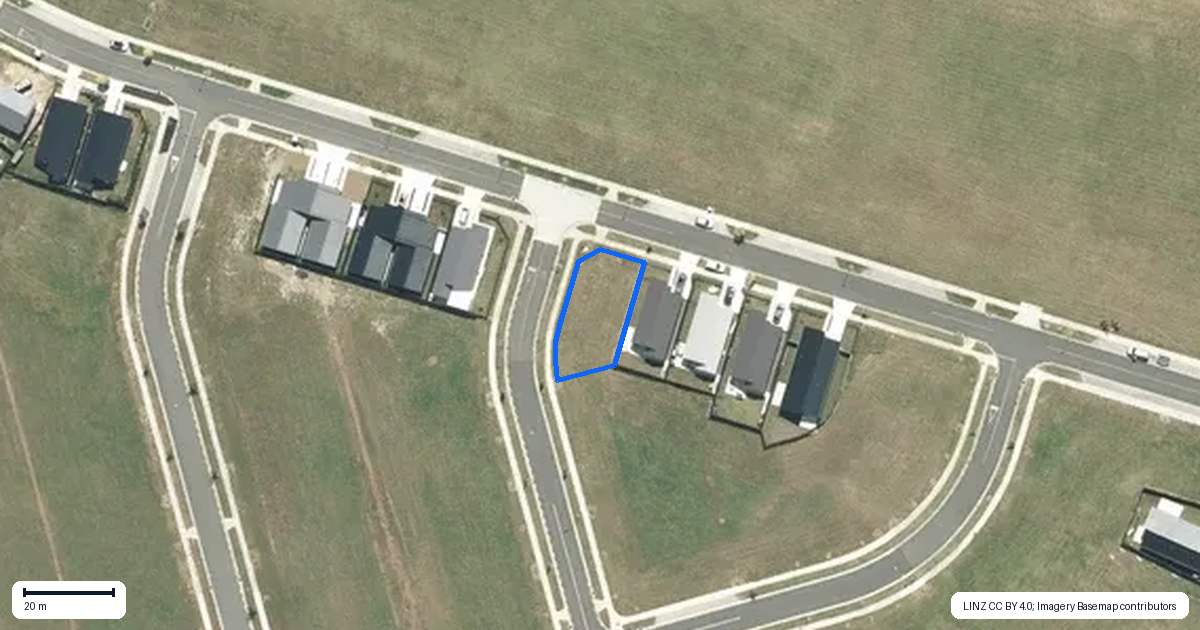 Property context map for 20 Te Mamae Street, Te Kauwhata