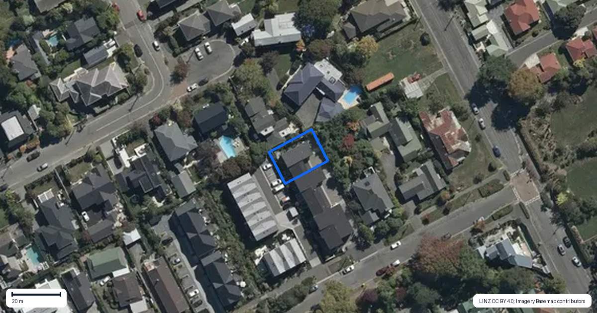 Property context map for 4/39 Webb Street, St Albans, Christchurch