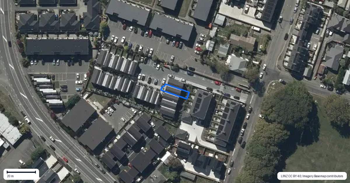 Property context map for 2/15 Bunyan Street, Waltham, Christchurch