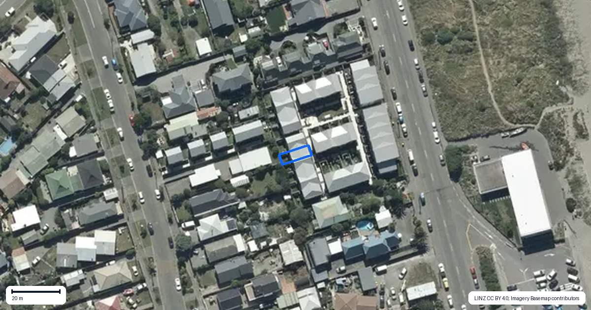 Property context map for 28/180 Marine Parade, New Brighton, Christchurch