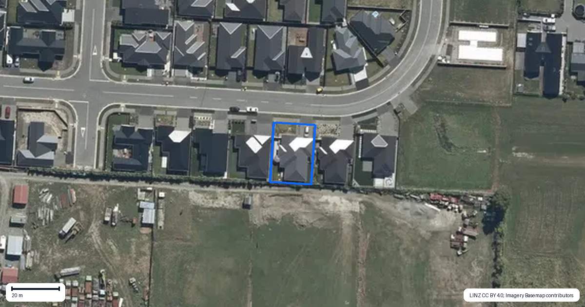 Property context map for 45 Redbrook Road, Casebrook, Christchurch