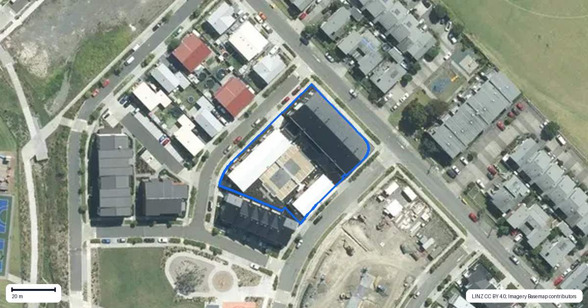 Property context map for 201/100 Cadness Street, Northcote, Auckland