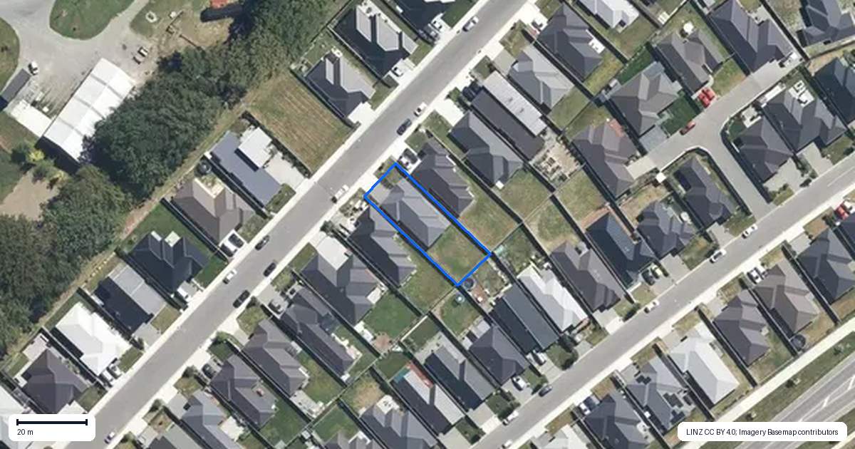 Property context map for 20 Crossley Avenue, Woodend