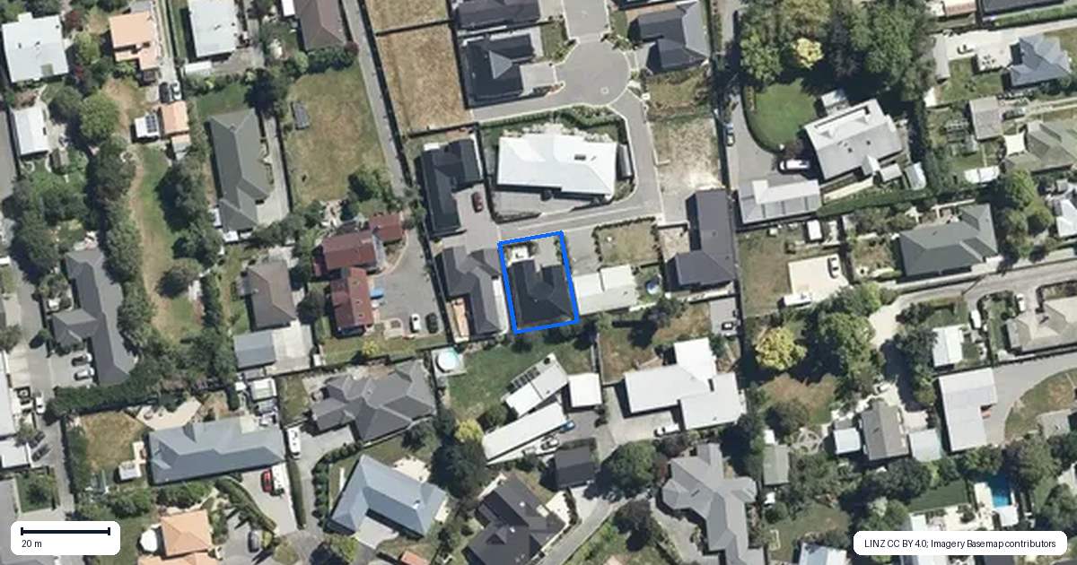 Property context map for 13 Bethell Close, Rangiora