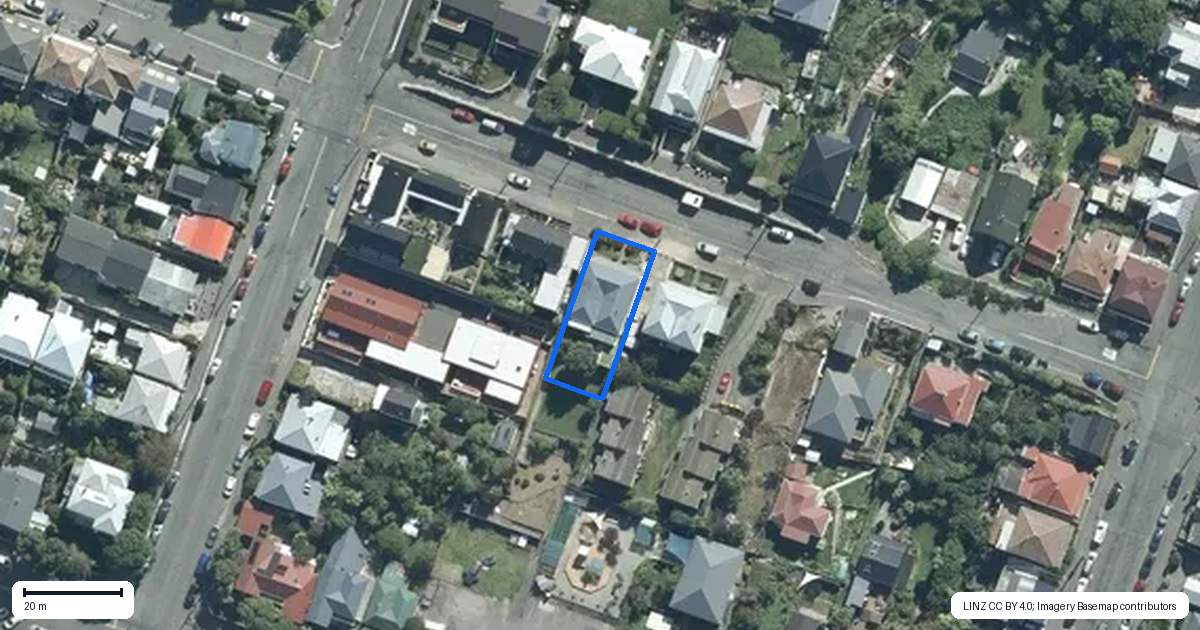 Property context map for 21 Exeter Street, Lyttelton