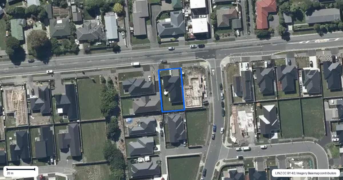 Property context map for 20 Glovers Road, Halswell, Christchurch
