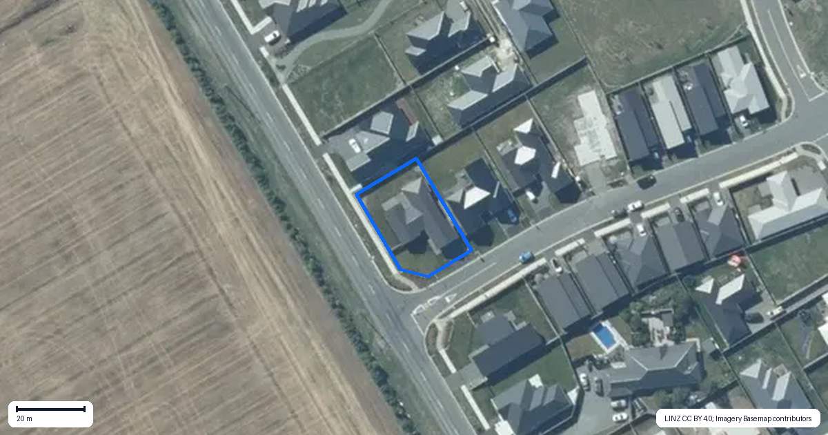 Property context map for 1 Duporth Road, Rolleston