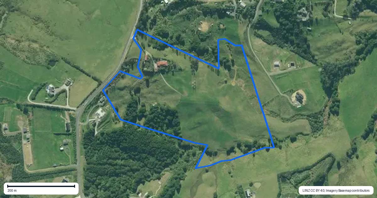 Property context map for 217 Lawrence Road, Mangawhai