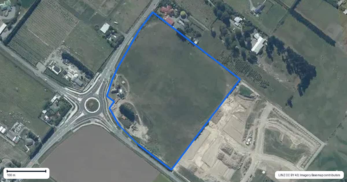 Property context map for 735 Shands Road, Prebbleton