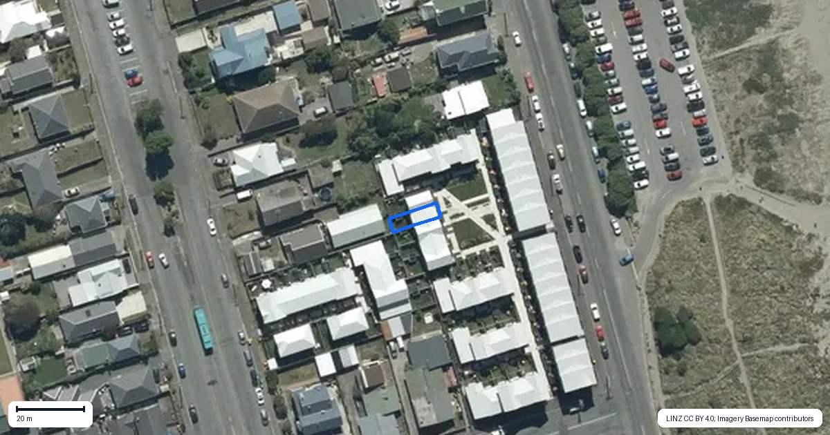 Property context map for 12/231 Marine Parade, New Brighton, Christchurch
