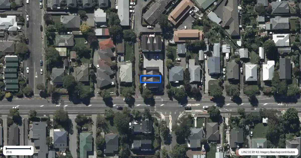 Property context map for 2/91 Tennyson Street, Sydenham, Christchurch