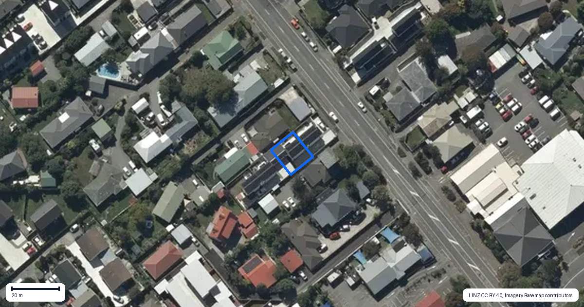 Property context map for 2/249 Lyttelton Street, Spreydon, Christchurch