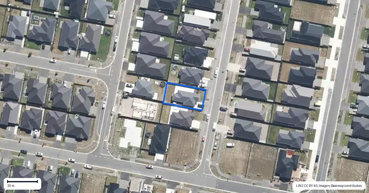 Property context map for 5 Pender Street, Kaiapoi
