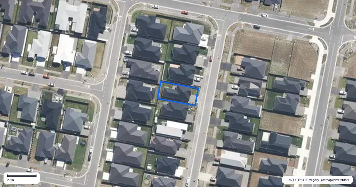 Property context map for 17 Pender Street, Kaiapoi