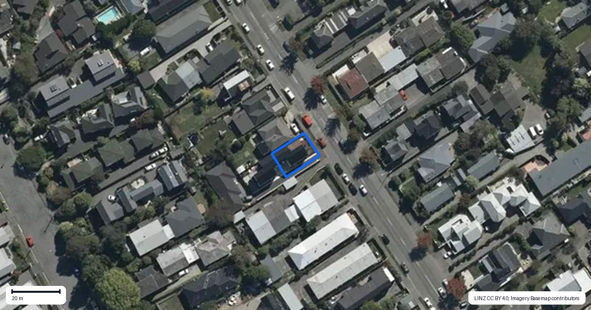 Property context map for 1/211 Springfield Road, St Albans, Christchurch