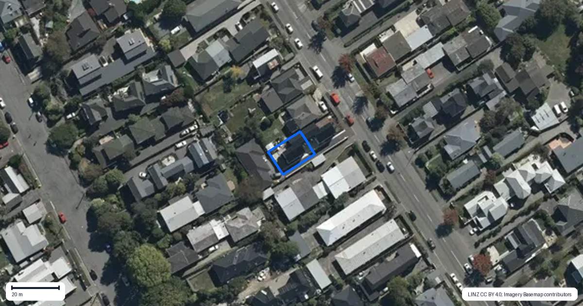 Property context map for 2/211 Springfield Road, St Albans, Christchurch