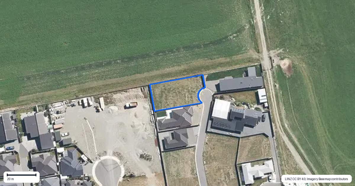 Property context map for 7 Livingstone Place, Rangiora