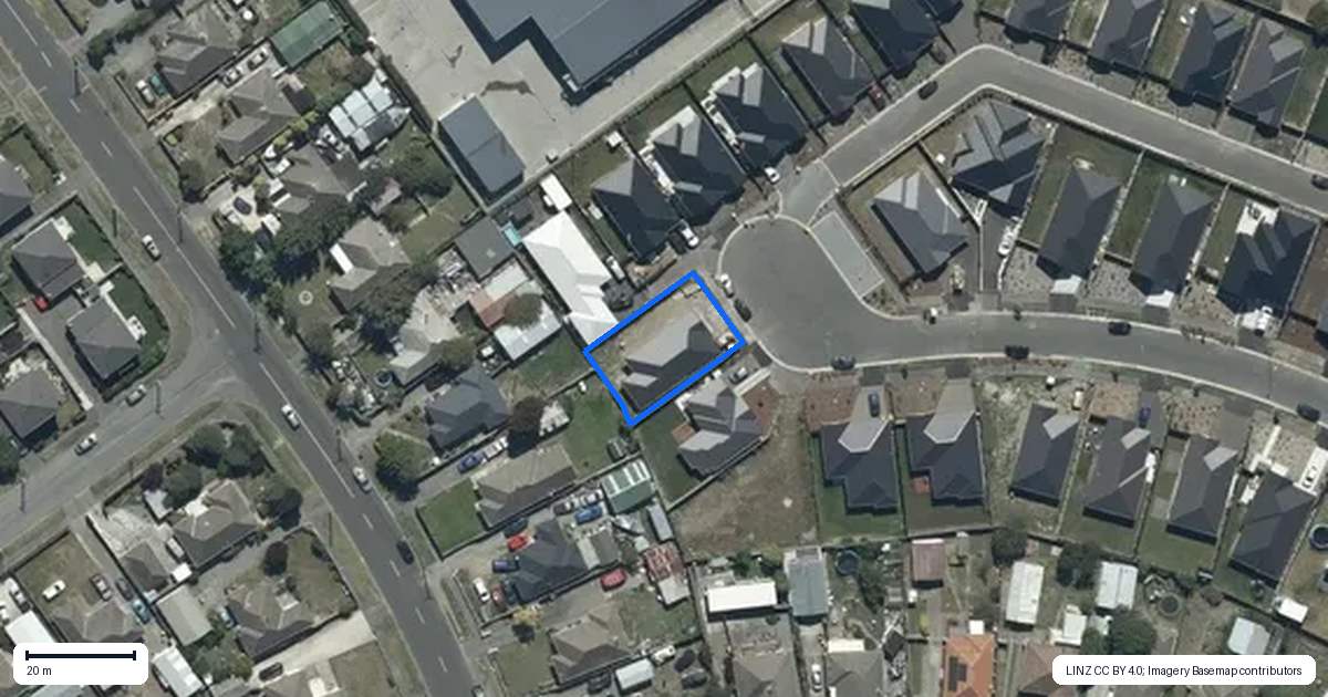 Property context map for 23 Poipoi Place, Aranui, Christchurch