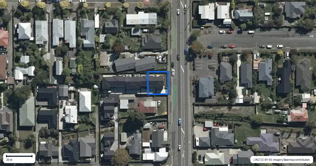 Property context map for 1/117 Hills Road, Edgeware, Christchurch