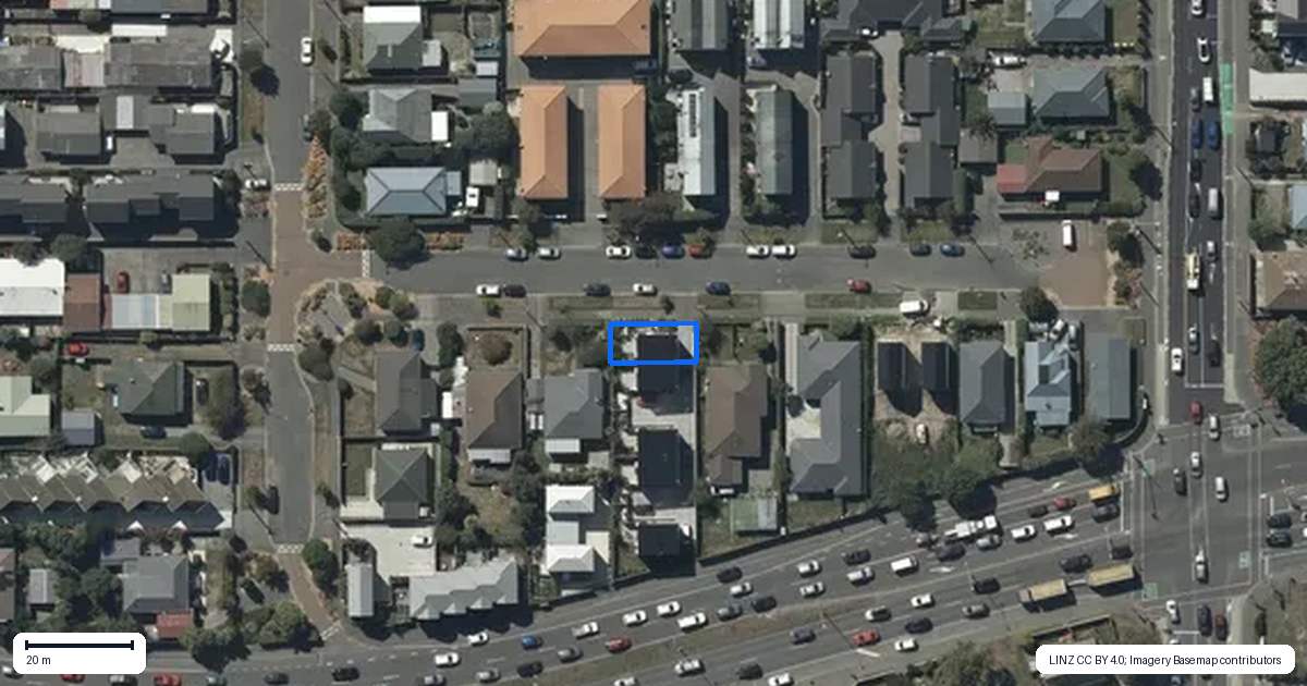 Property context map for 1/14 Crohane Place, Addington, Christchurch