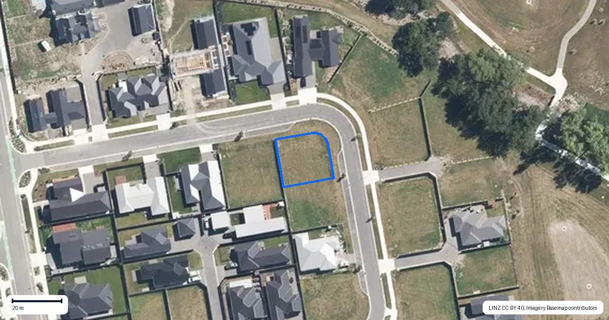 Property context map for 25 Inch Crescent, Rangiora