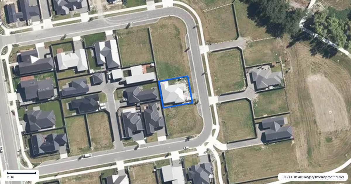 Property context map for 21 Inch Crescent, Rangiora