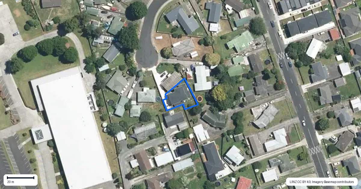 Property context map for 12A Cooper Place, Papakura