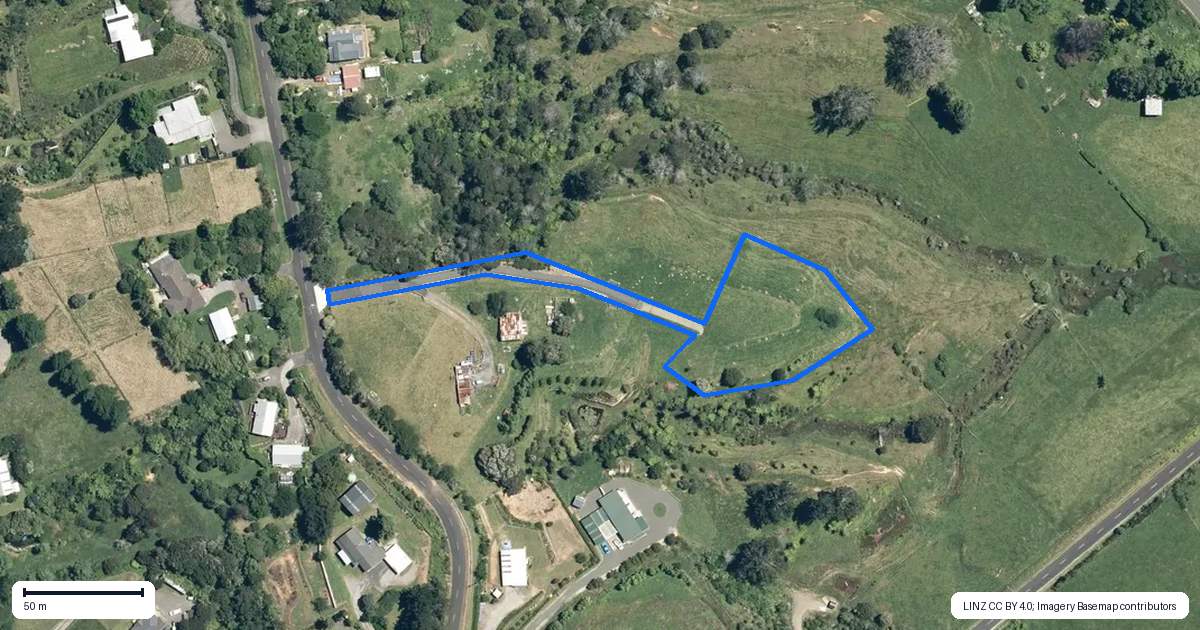 Property context map for 120C Bulltown Road, Waihi