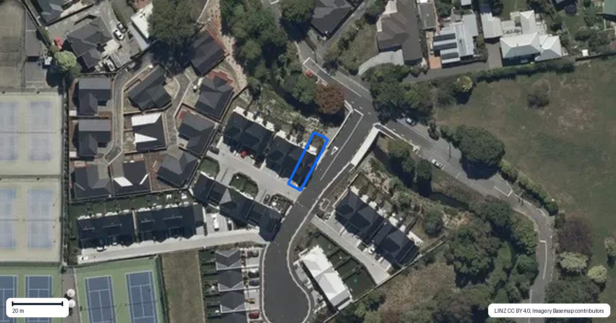 Property context map for 1/2 Matata Place, Dallington, Christchurch