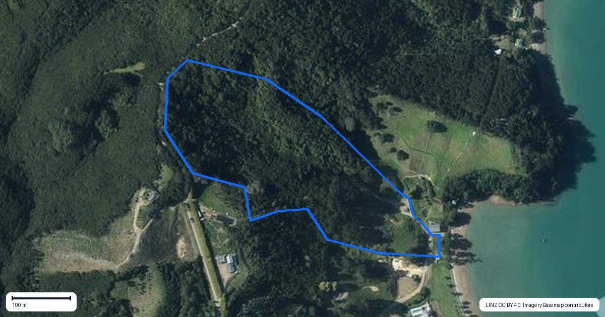 Property context map for 306A Cowes Bay Road, Waiheke Island
