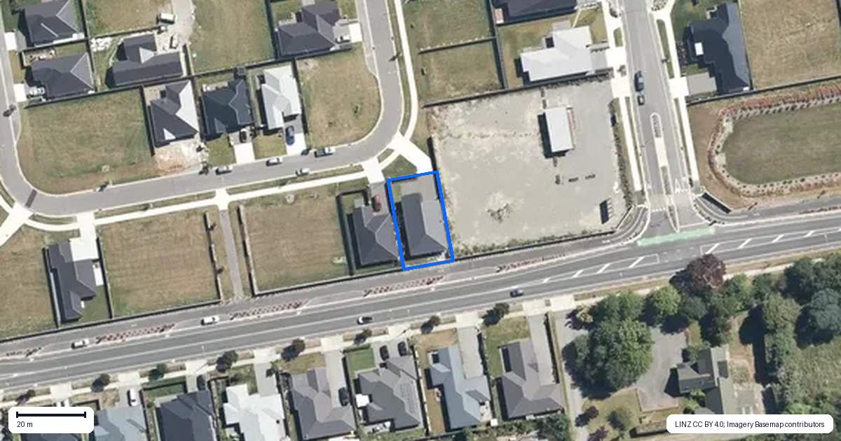 Property context map for 13 Hanmer Crescent, Rangiora