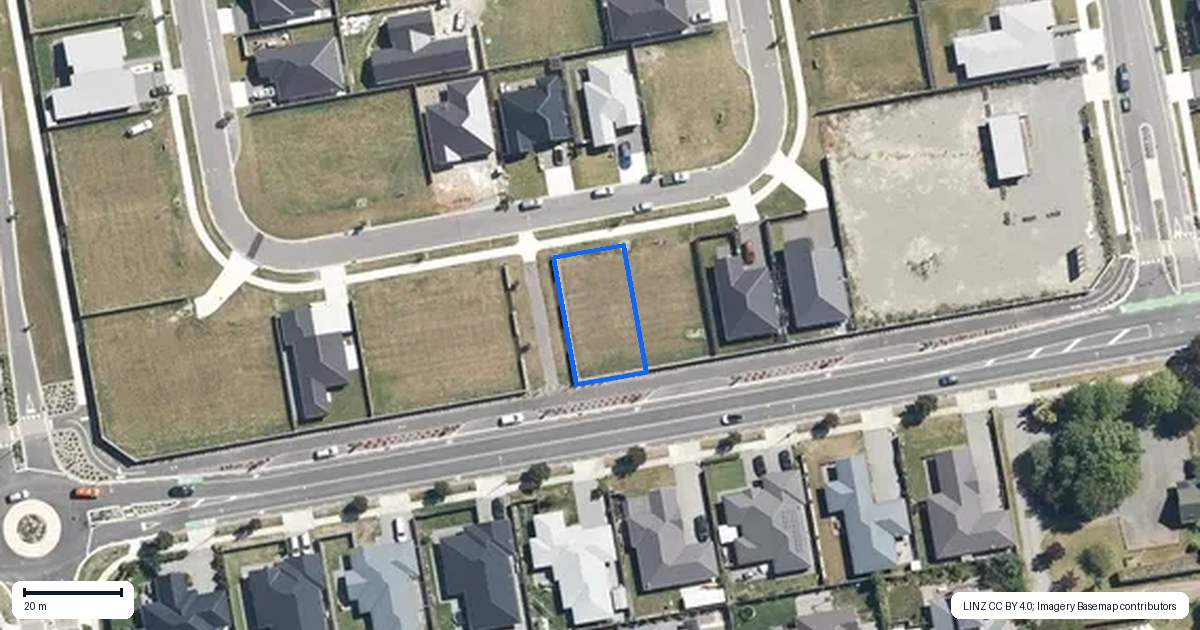 Property context map for 19 Hanmer Crescent, Rangiora