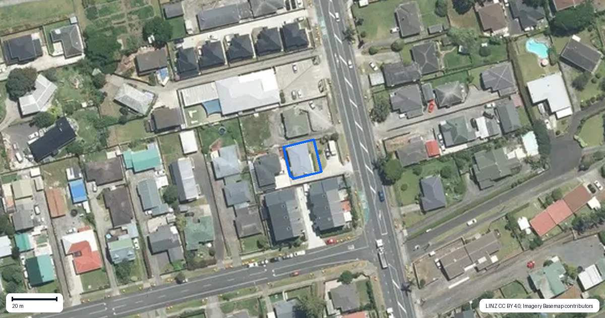 Property context map for 75 Great South Road, Manurewa, Auckland