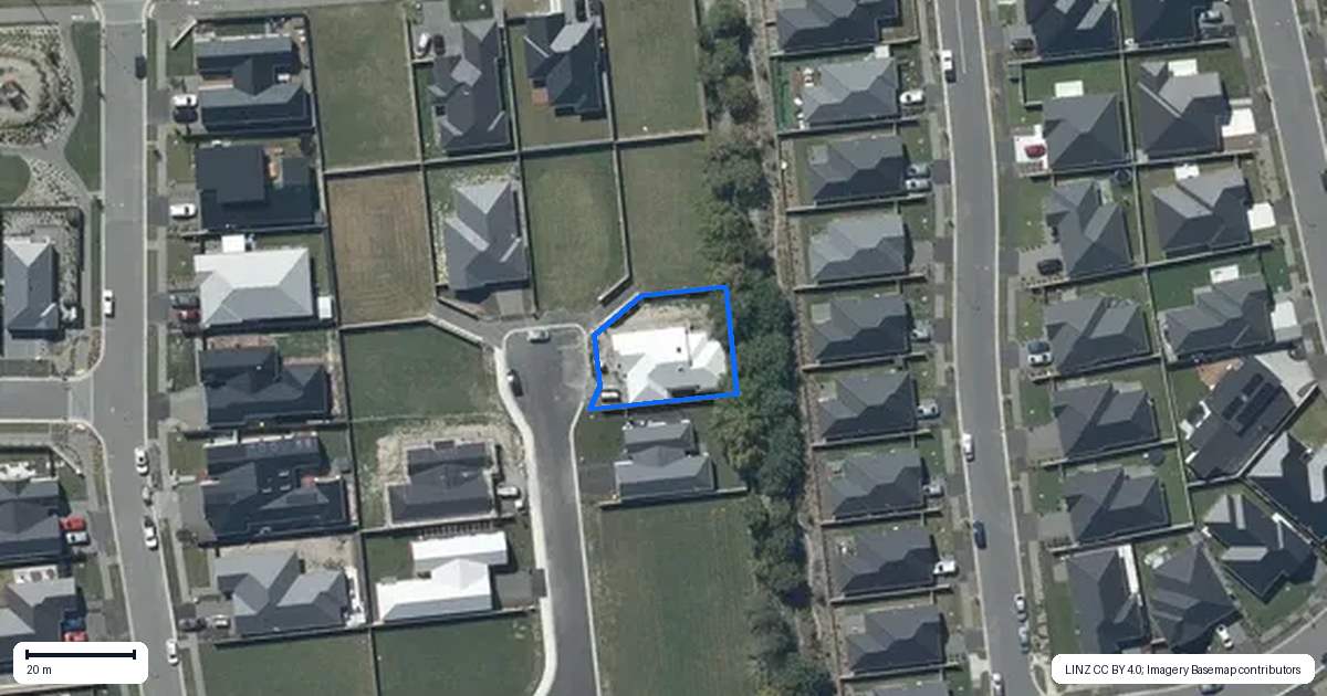 Property context map for 20 Lorenzos Lane, Halswell, Christchurch