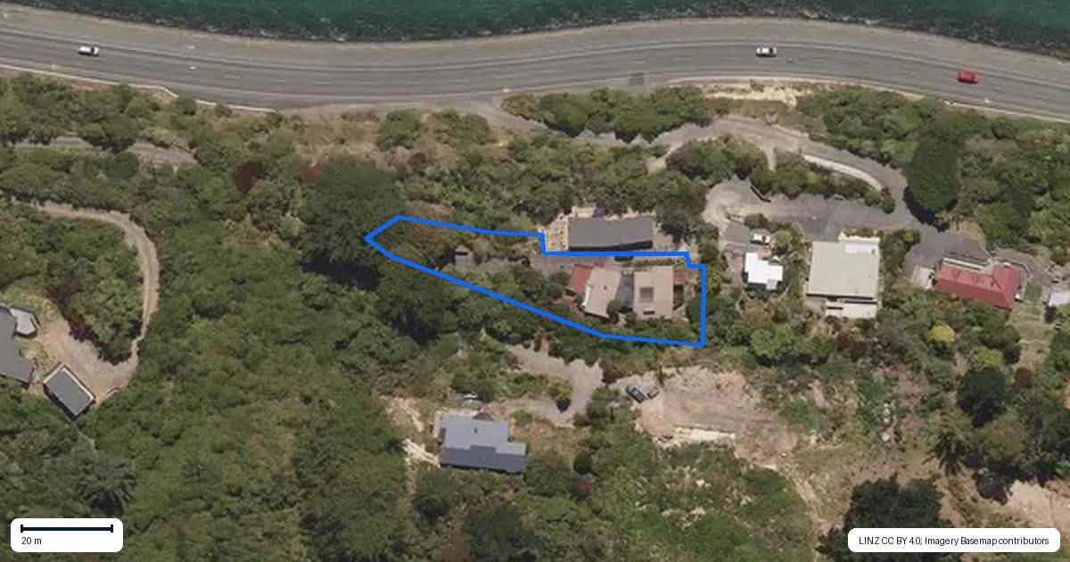 Property context map for 244 Portobello Road, The Cove, Dunedin