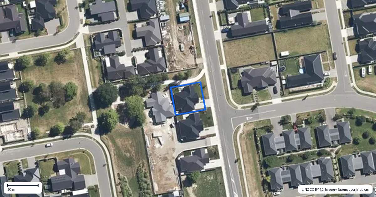 Property context map for 47 Charles Upham Drive, Rangiora