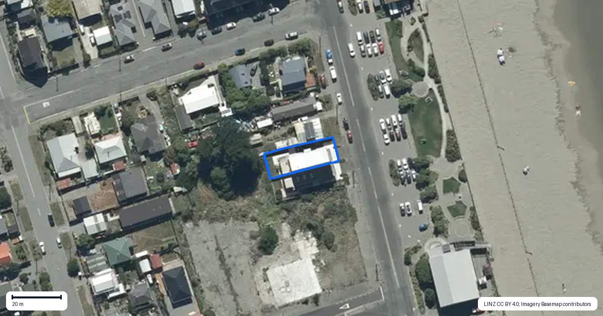 Property context map for 85A Marine Parade, North New Brighton, Christchurch