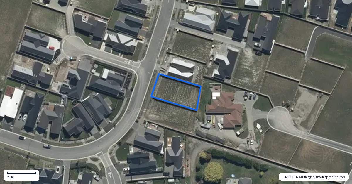 Property context map for 20 Burkett Street, Marshland, Christchurch
