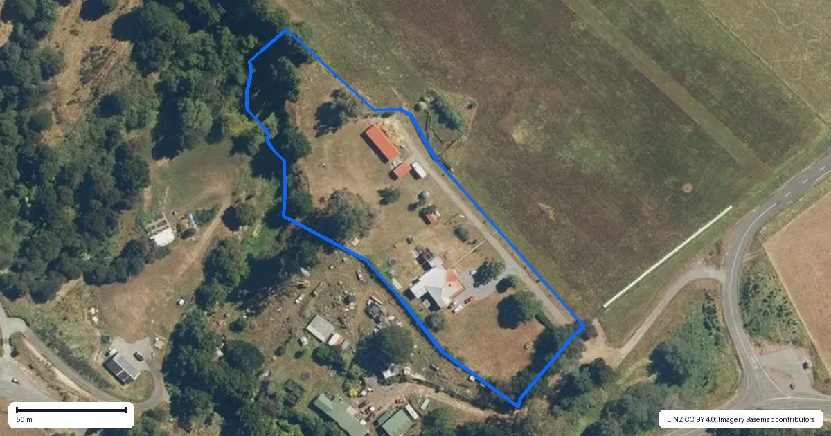 Property context map for 13 Ahiaruhe Road, Ponatahi, Carterton
