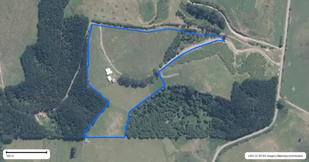 Property context map for 1302 Pongakawa Bush Road, Pongakawa