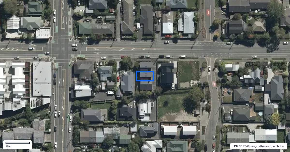 Property context map for 202B Edgeware Road, Edgeware, Christchurch
