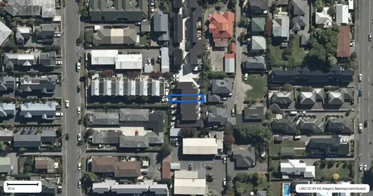 Property context map for 3/60 Derby Street, St Albans, Christchurch