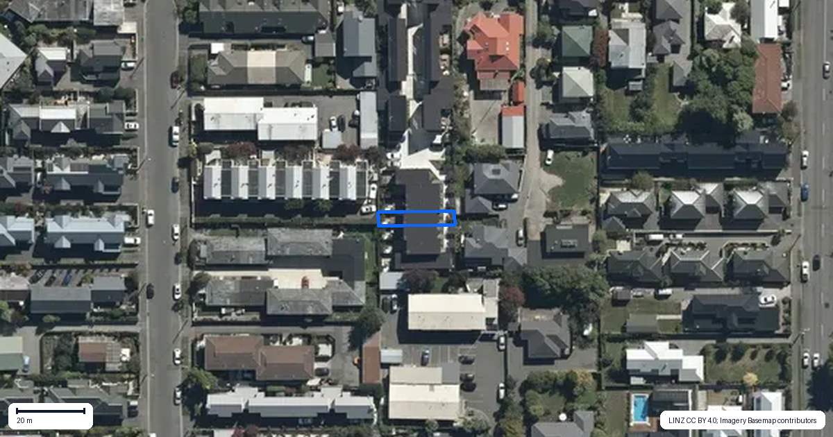 Property context map for 4/60 Derby Street, St Albans, Christchurch