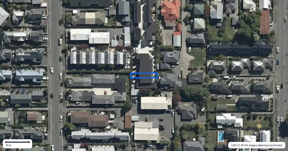 Property context map for 5/60 Derby Street, St Albans, Christchurch