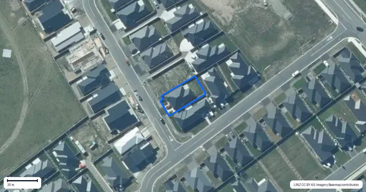 Property context map for 35 Tarata Way, Rolleston
