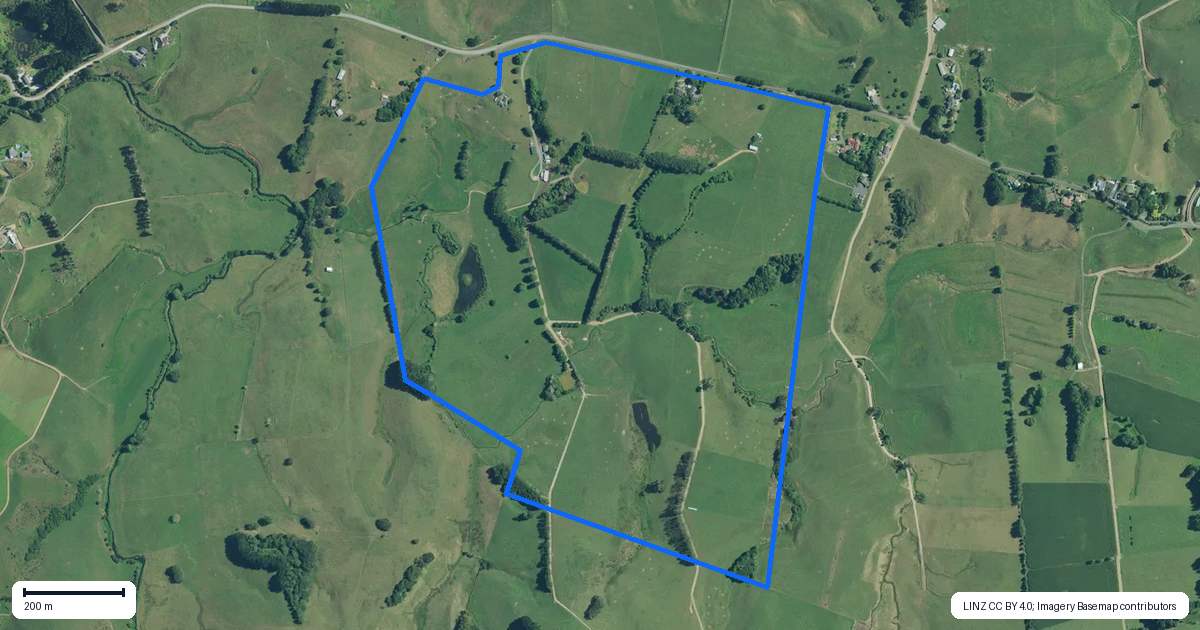 Property context map for 375 Okete Road, Raglan