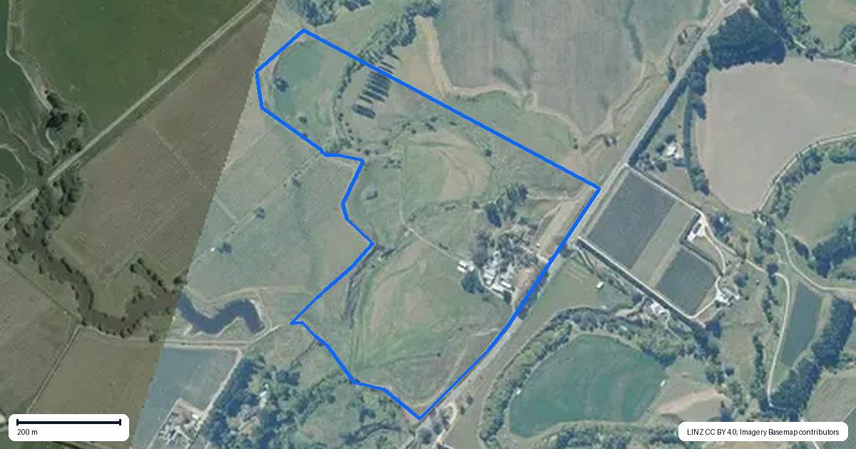 Property context map for 409 Omihi Road, Waipara