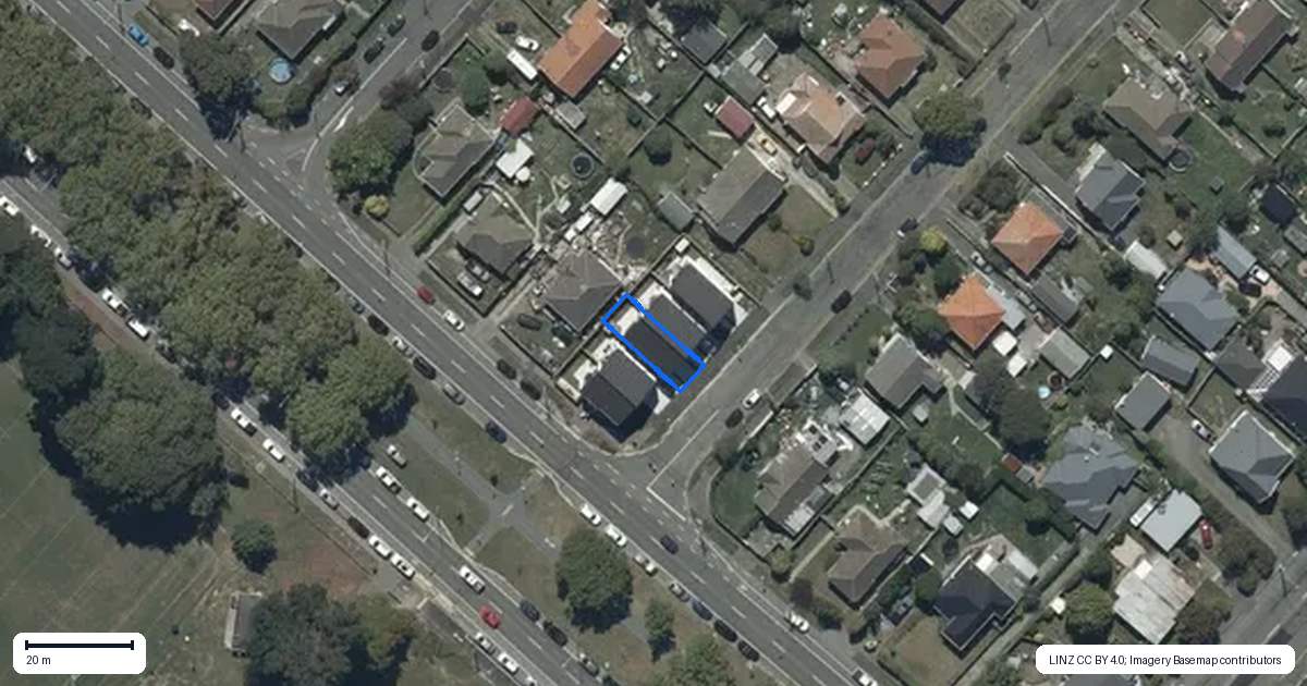 Property context map for 1B Thomas Street, Linwood, Christchurch