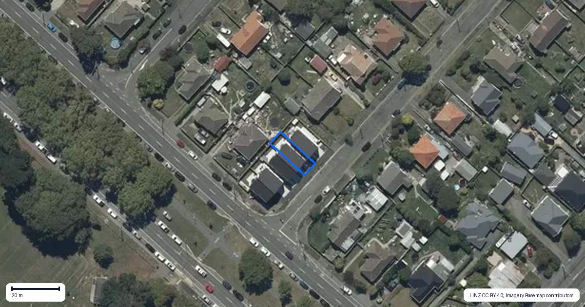 Property context map for 1C Thomas Street, Linwood, Christchurch