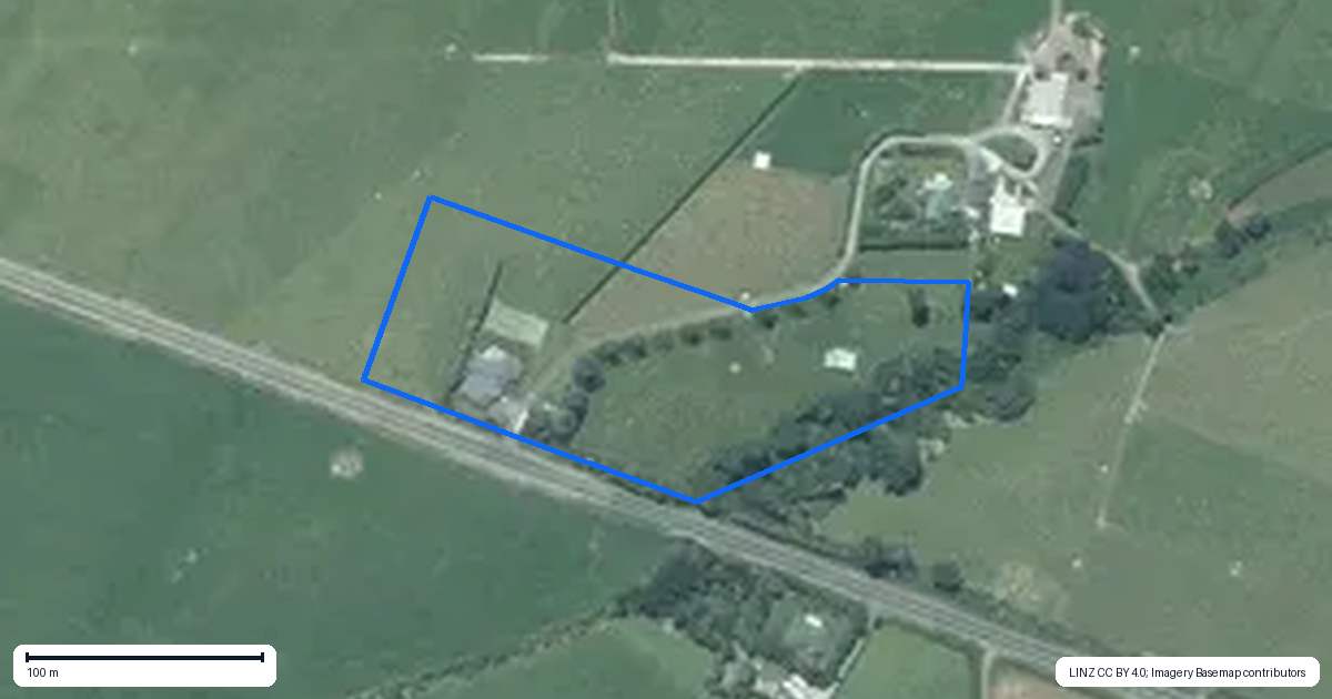 Property context map for 2498B South Road, Otakeho, Hawera